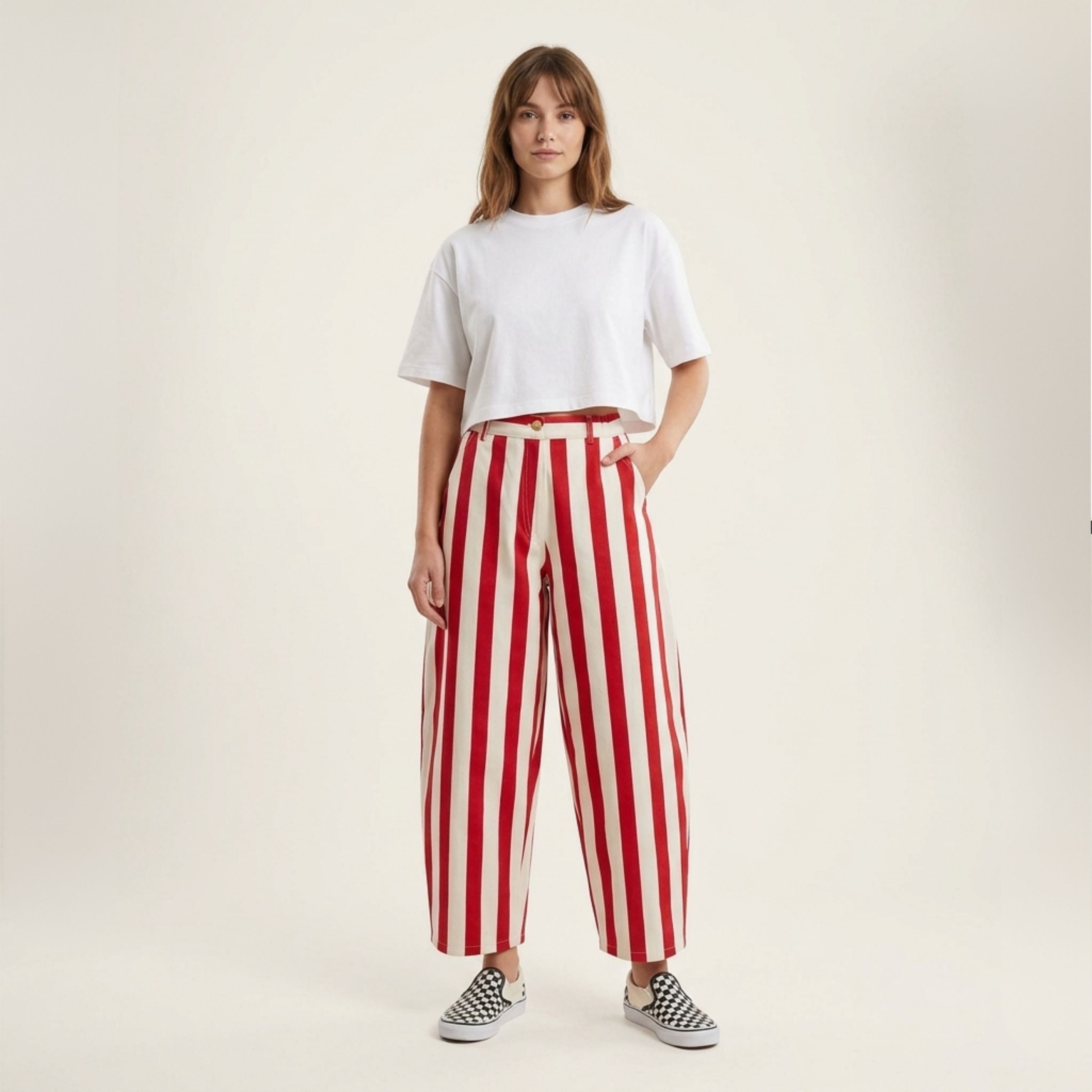 Poppy Stripe Pantolon